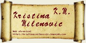 Kristina Milenović vizit kartica